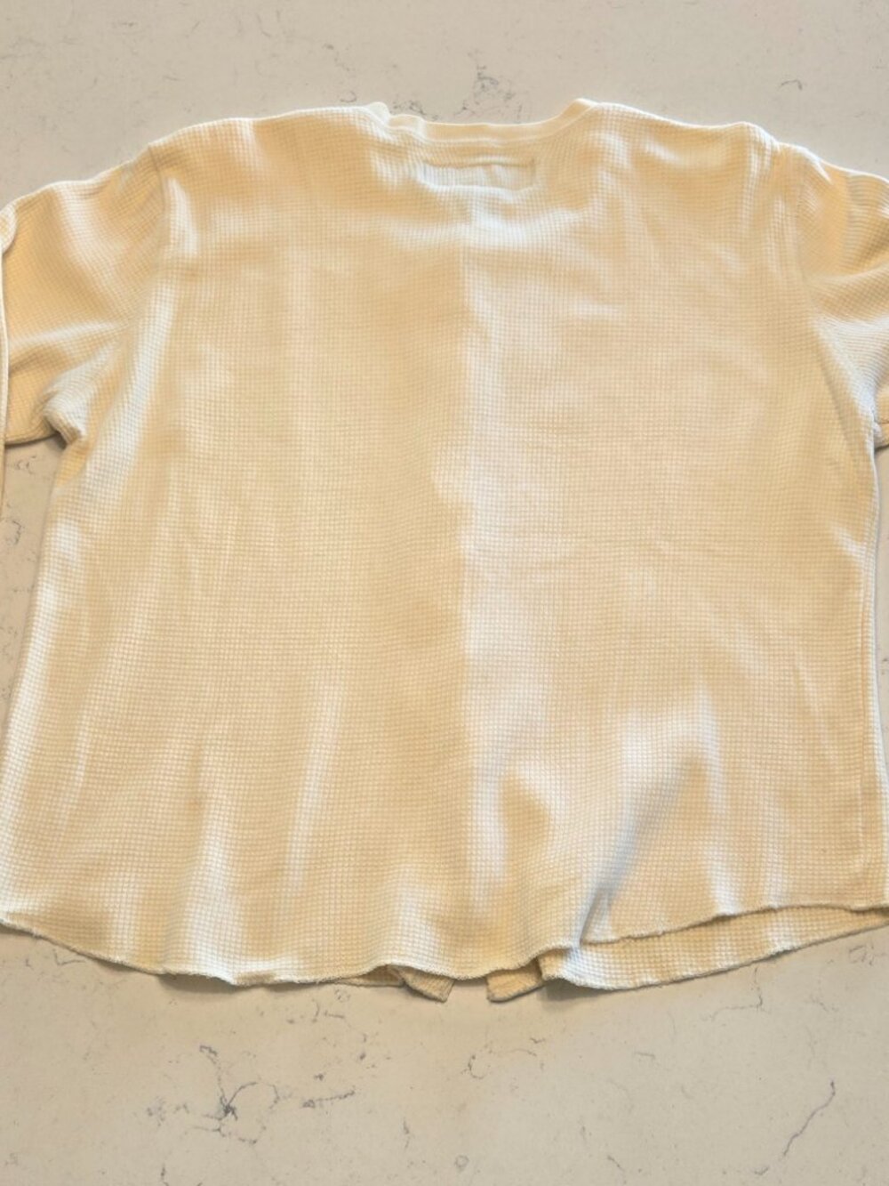 Abercrombie & Fitch Cream Waffle Knit Button Front Cardigan Top Size M - Picture 3 of 6